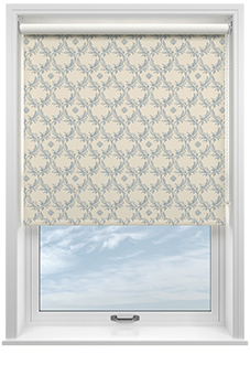 Trellis Prints, Vine and Bloom Romsey Raffs Blue - Roller Blind